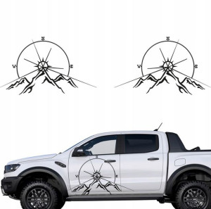 2x Naklejki Na Bok Samochodu Terenowego Jeep 73x44