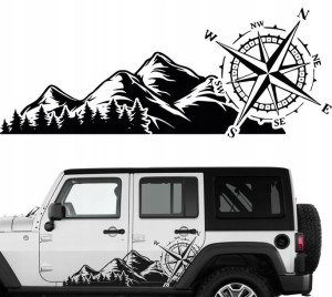 Naklejka Na Samochód Las Drzewa Offroad 45x145