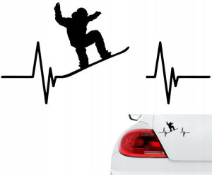 NAKLEJKA PULS Linia Życia SNOWBOARD Deska 22x11