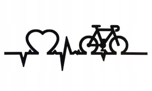 NAKLEJKA na samochód I LOVE BIKE PULS 15x5
