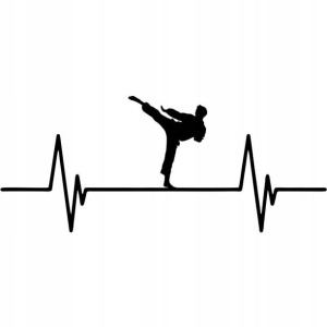 NAKLEJKA PULS Linia Życia KARATE Sztuki walki 22x9