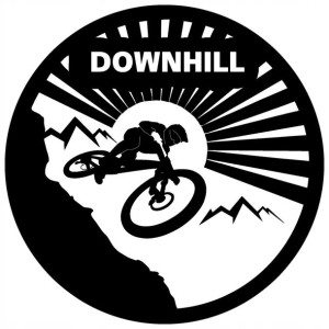 Naklejka Na Rower Auto Downhill 16.5x16.5cm