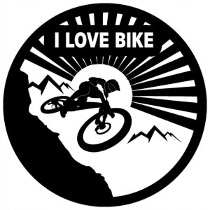 Naklejka Na Rower Auto I Love Bike 16.5x16.5cm