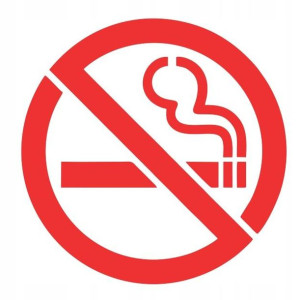 Naklejka zakaz palenia DONT SMOKE dwustronna 10cm