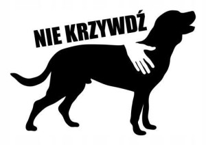 NAKLEJKA na samochód NIE KRZYWDŹ - PIES 15x10