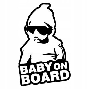 NAKLEJKA na samochód BABY IN CAR ON BOARD 15x9cm