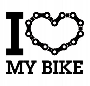 NAKLEJKA na samochód I LOVE MY BIKE 54x43