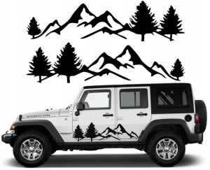 2x NAKLEJKA GÓRY OFFROAD 120x30cm JEEP drzwi maska