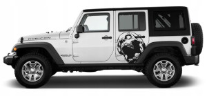 Naklejka Na Auto Jeep Offroad Czaszka 43x56 Duża
