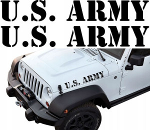 NAKLEJKA na maskę U.S. ARMY JEEP 70x10cm 2 sztuki