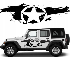 NAKLEJKA na samochód GWIAZDA SZARPANA JEEP 160x50