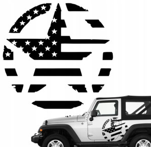 NAKLEJKI na samochód JEEP GWIAZDA na drzwi 45x43