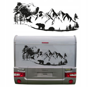 Naklejka Na Przyczepe Kempingową Camping 150x63cm