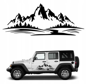 Naklejki Na Bok Samochodu Off Road Góry 44x111cm