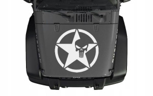 Naklejka Na Maskę Jeep Punisher 43x43cm Biała
