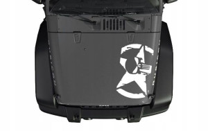 Naklejka Na Maskę Jeep Punisher 50x30cm Biała