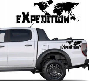 2x NAKLEJKA OFFROAD Expedition Mapa świata 50x18cm