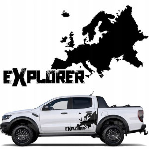 2x Naklejka Europa Explorer Mapa Jeep Teren 78x44