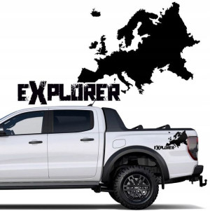 2x Naklejka Europa Explorer Mapa Jeep Burta 50x28