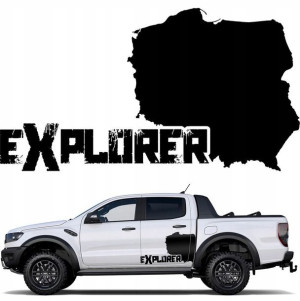 2x Naklejka Polska Explorer Mapa Na Jeep 80x44