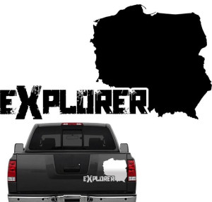 Naklejka Polska Explorer Mapa Na Jeep 110x60 Xxl