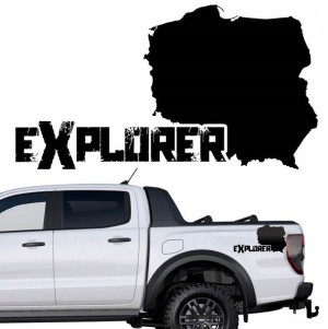 2x Naklejka Polska Explorer Mapa Jeep Burta 44x24