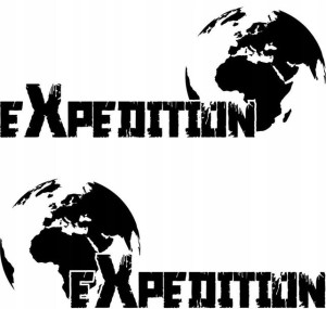2x NAKLEJKA Mapa ŚWIATA Expedition BURTA 50x20