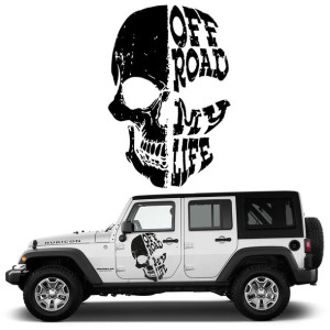 Naklejki Na Bok Samochodu Off Road Czaszka 44x65cm
