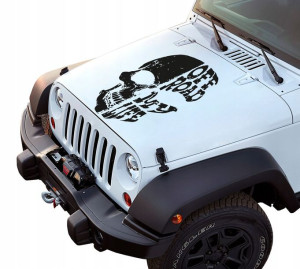 Naklejki Na Maskę Jeep Off Road Czaszka 53x80cm