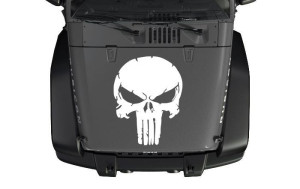 NAKLEJKA NA MASKĘ JEEP Punisher 56x43 cm biała