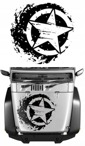 Naklejki Na Maskę Jeep Off Road Motyw 60x57cm