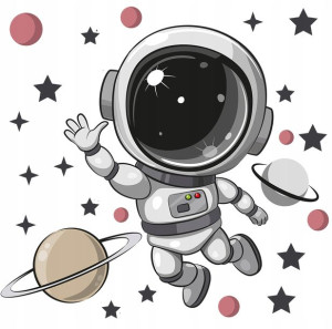 XL DUŻA Naklejka na ścianę ASTRONAUTA 59x57