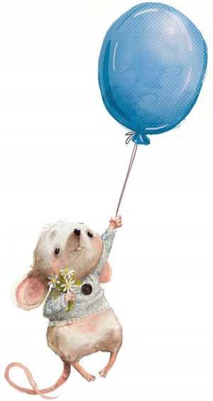 XL Naklejka na ścianę MYSZ balony 62x115cm