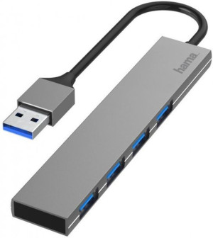 Hama hub premium USB 3.0 4xUSB-A, ultra slim