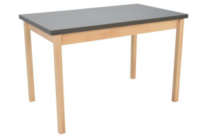 Stół Rozkładany Drewno Bukowe Blat Laminat 70x120/160 cm *M-10