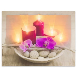 Podświetlany obraz orchidea z 6 diod LED, 30 x 40 cm