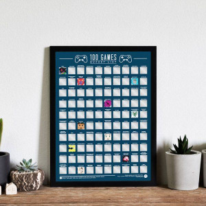 Plakat zdrapka 100 najlepszych gier - Bucket list