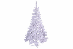 Sztuczna świąteczna choinka z efektem brokatu -120 cm, biała