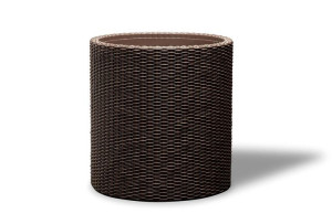 Rattanowa doniczka plastikowa - M - brązowa