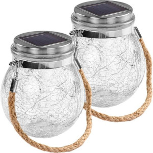 VOLTRONIC Zestaw okrągłych solarnych lamp 20 LED, 2 szt