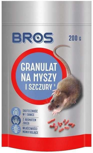 Bros Silna Trutka Na Myszy Szczury Granulat 200g