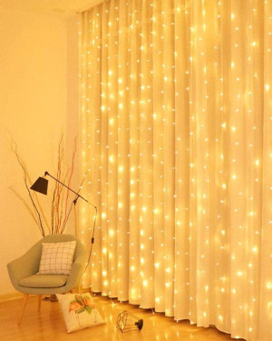 Kurtyna Świetlna Druciki Perełki 3x2m 200 Led Biały Ciepły