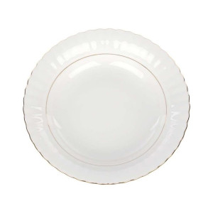 Talerz głęboki porcelanowy Chodzież Iwona Złoty Pasek biały 22,5 cm