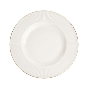 Talerz deserowy porcelanowy Urban White Złota Linia 20 cm