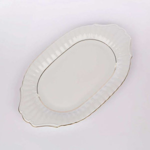 Półmisek owalny porcelana Chodzież Iwona Złoty Pasek 33 cm