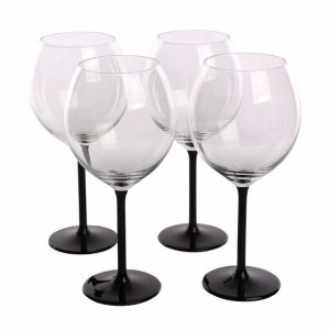 Kieliszki do wina Onyx z czarną nóżką 700 ml, komplet 4 szt.