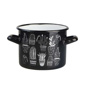 Garnek emaliowany Silesia Rybnik Cactus Black 4,4 l