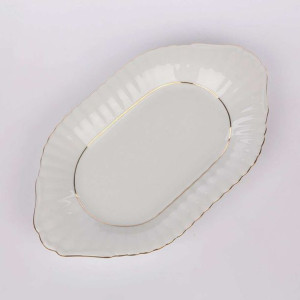 Półmisek owalny porcelana Chodzież Iwona Złoty Pasek 24 cm