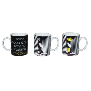 Kubek porcelanowy Modern Man 300 ml, dekoracja D ( zmieniająca kolor )