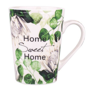 Kubek porcelanowy 450 ml, dekoracja Liście II